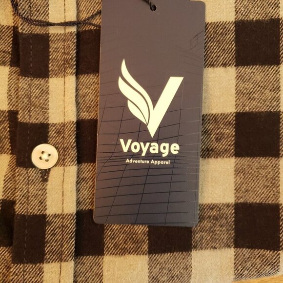 Voyage Mens Flannel Warm Button Up Shirt XL Blue Checked Classic Long Sleeve New - Picture 9 of 13